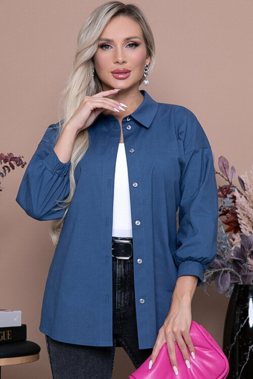 Блуза , размер 50, синий