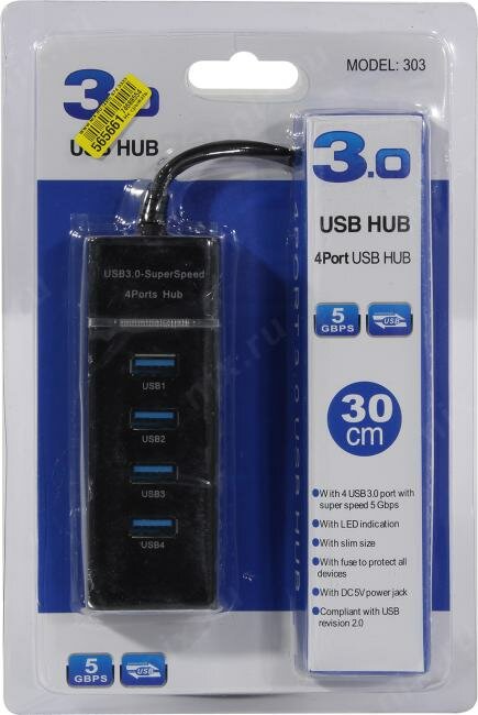 Концентратор KS-IS 1*USB 3.0 3*USB 2.0 F в USB 3.0 Type A M - фото №9