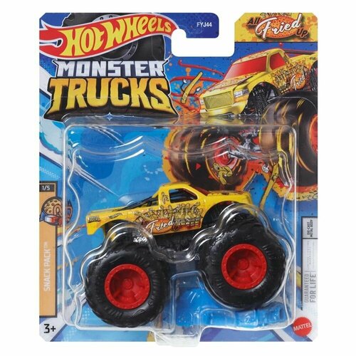 HVH74 Машинка металлическая игрушка Hot Wheels Monster Trucks Монстр трак коллекционная модель ALL FRIED UP металлическая коллекционная машинка hot wheels хот вилс серия monster trucks fried up