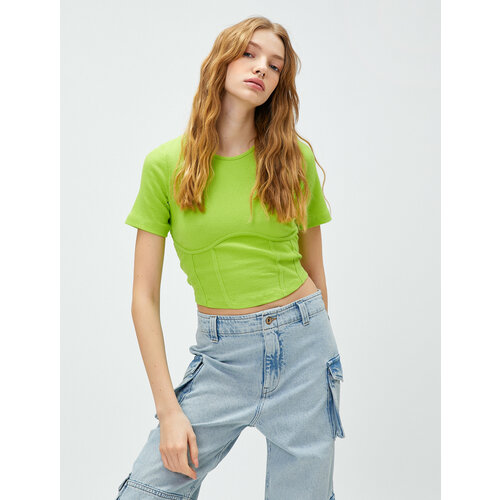 фото Футболка koton, размер l, зеленый