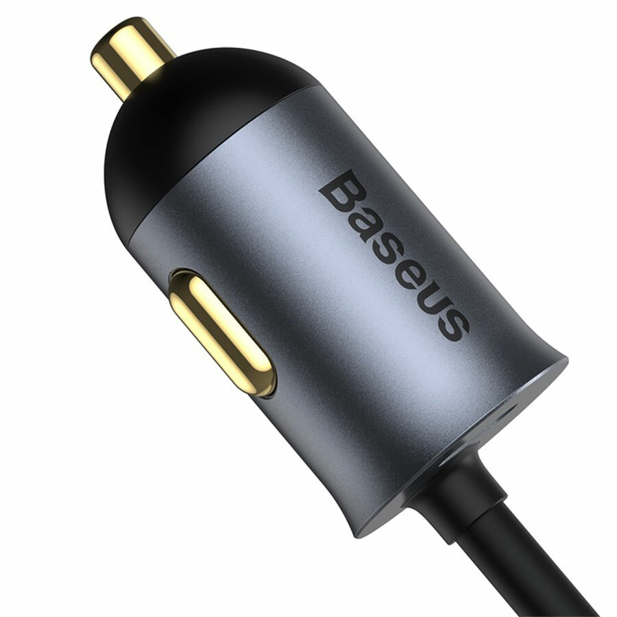 Автомобильное зарядное устройство BASEUS Share Together, 1xUSB-C с разветвителем 2xUSB + 1xUSB-C, 5A, 120W, серый