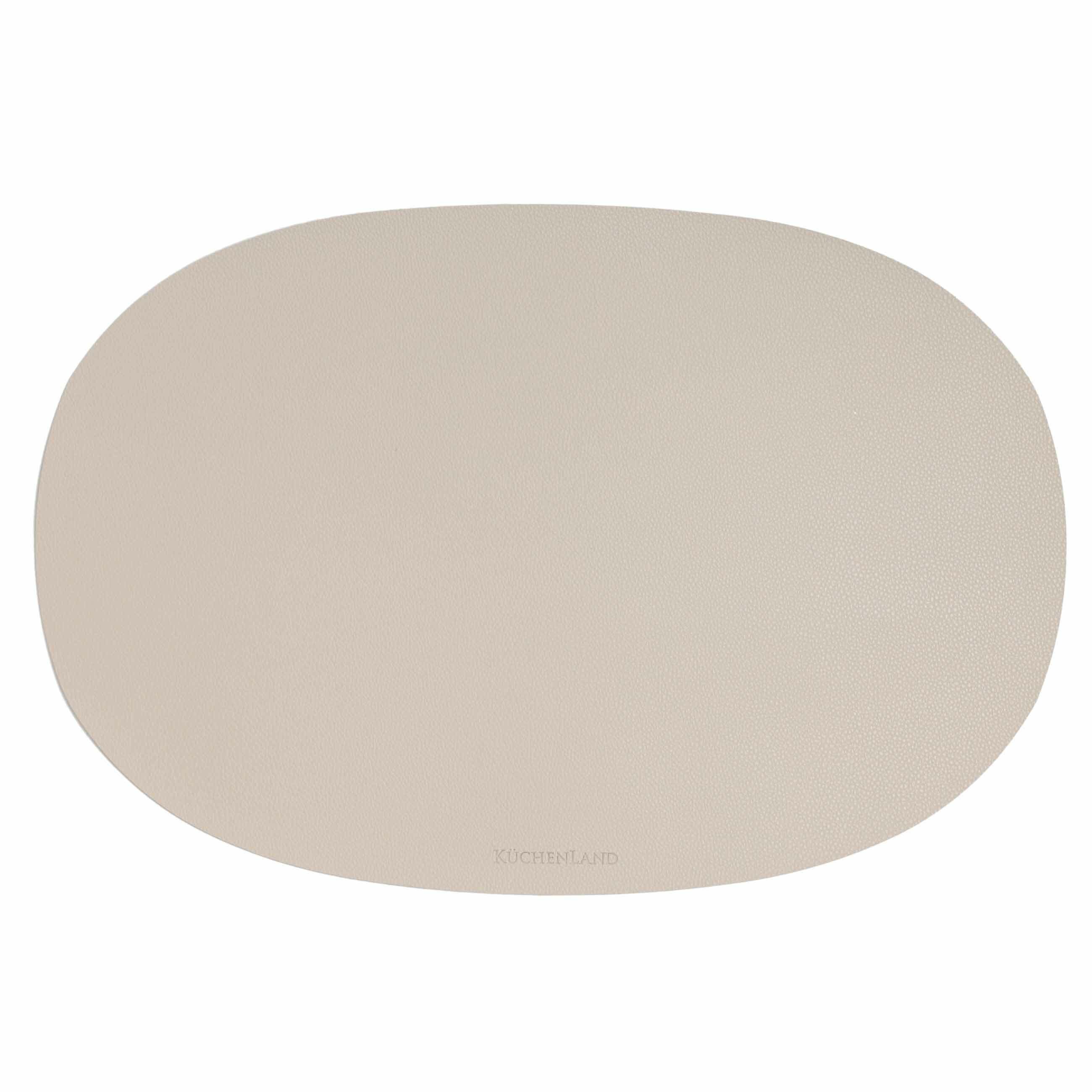 фото Салфетка под приборы, 30х45 см, ПВХ, овальная, серо-белая, Rock