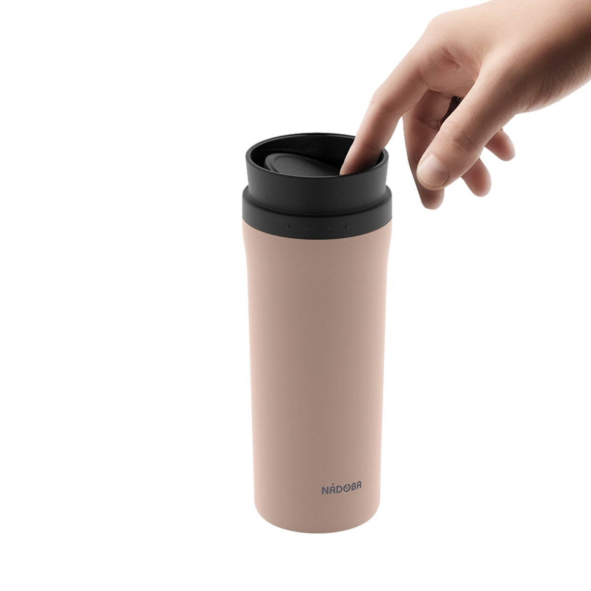 Термокружка бежевая NADOBA, JUTA, объем 0,5 л / 500 мл, герметичная — фото 1