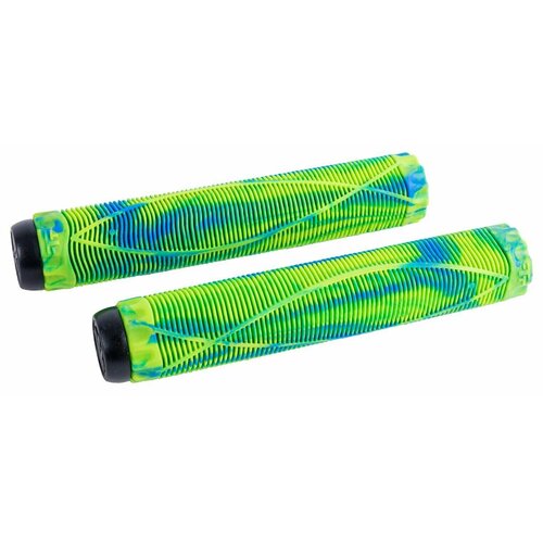Рукоятки руля (грипсы, комплект) для трюкового самоката 2шт с барендами Fish, 170mm, Green/Blue