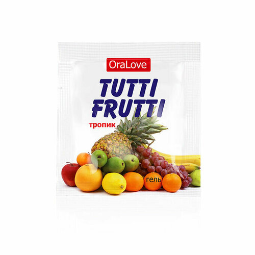 съедобная смазка oralove tutti frutti яблоко для орального секса 4 г Гель TUTTI-FRUTTI тропик серии OraLove одноразовая упаковка 4 г