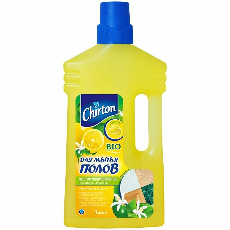 Средство для мытья полов Chirton "Лимон" без разводов для любых покрытий, 1 л