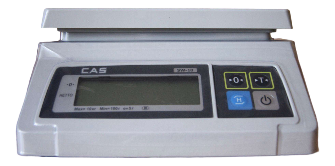 Весы электронные порционные CAS SW-10, весы кухонные настольные с адаптером, до 10 кг