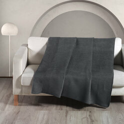 Плед 200x220 Softy покрывало на диван, кровать, серый