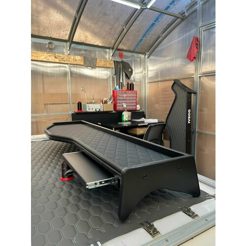 Стол-полка на торпеду Чёрная экокожа Чёрный ромб АТЕГО2 12269₽