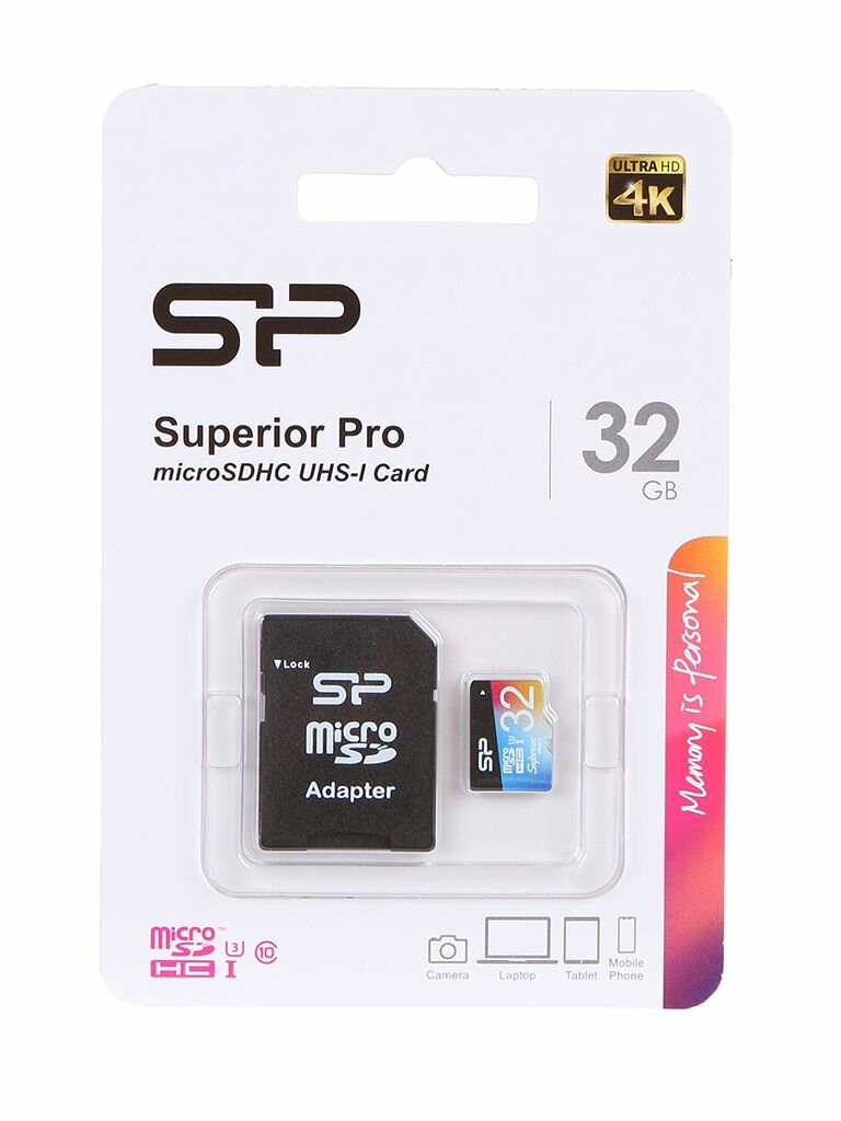 Карта памяти Silicon Power Superior Pro MicroSDHC 32Gb Class 10 (SP032GBSTHDU3V20SP) + адаптером SD - фото №6