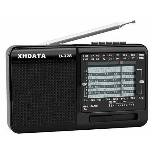 Портативный радиоприемник с MP3 плеером XHDATA D-328 black 165000₽