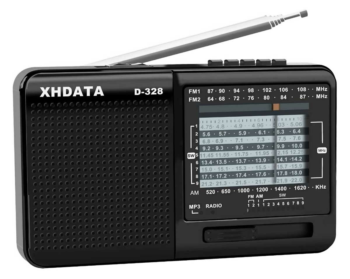 Портативный радиоприемник с MP3 плеером XHDATA D-328 black