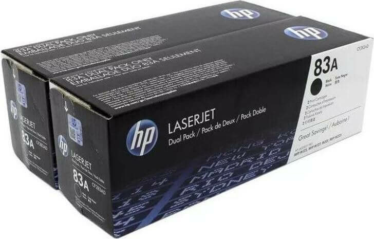 Комплект картриджей HP CF283AF/ CF283AD (83A), 2*1500 стр, черный, оригинал