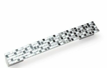 Фурнитура Для Мебели Ручка рейлинг 128 мм пластик.(цвет хром глянец)- 1 шт+ крепёж