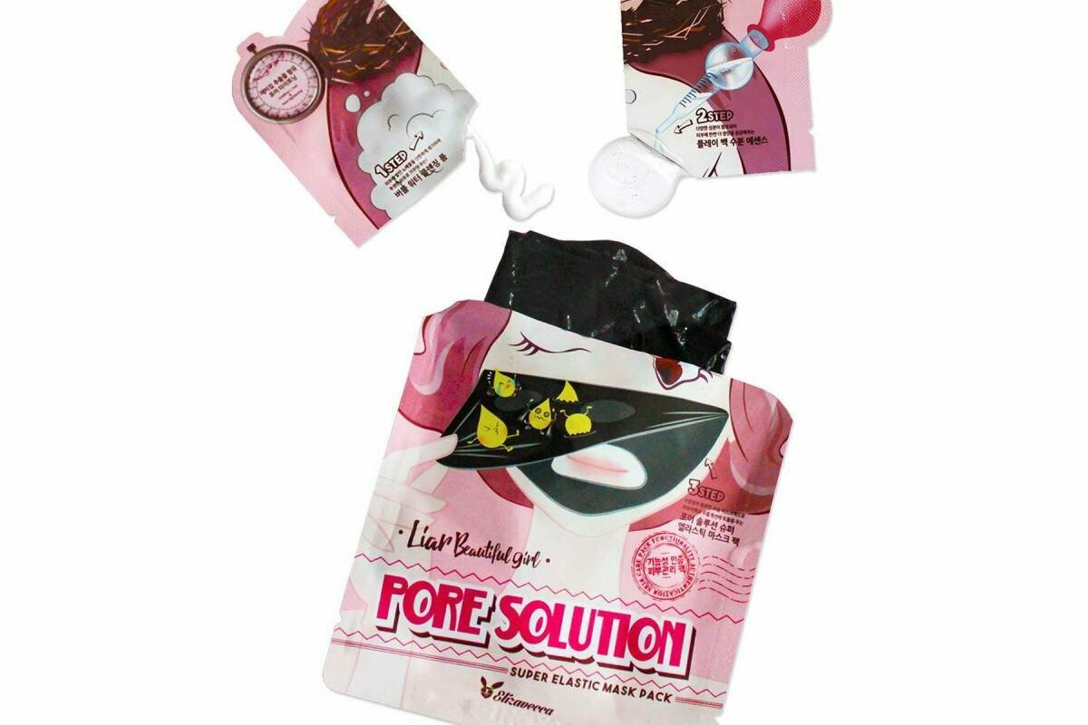 Маска для лица Elizavecca Liar Beautiful Girl Pore Solution Super Elastic Mask Pack 25+2+2мл - фото №20