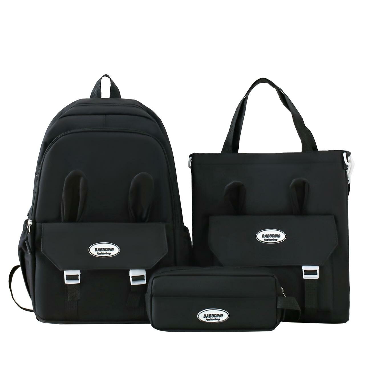Рюкзак для девочки с комплектом 3в1 детский пенал, сумки, рюкзак для подростков девочек и для прогулки школьный набор уши-кролика