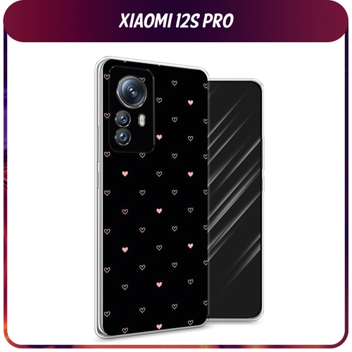 Силиконовый чехол на Xiaomi 12S Pro / Сяоми 12S Про Чехол с сердечками силиконовый чехол на xiaomi 12s pro сяоми 12s про бульдог и сладости прозрачный