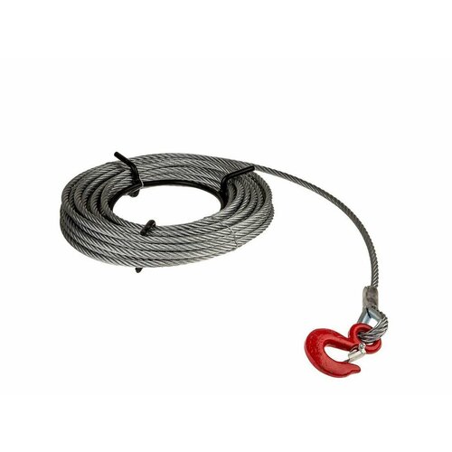 Трос стальной канат для лебёдки г/п 500кг диаметр 6 мм длина 20 м с крюком