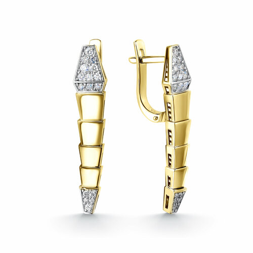 Серьги Diamant online, желтое золото, 585 проба, бриллиант
