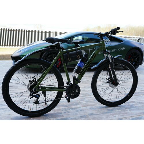 Велосипед горный RICHIESTO 26 21s Алюминиевая рама 19 Взрослый Спортивный Унисекс зеленый 2590000₽