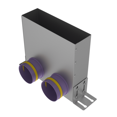 Provent VPU 300×90/90×2 адаптер (пленум) угловой прямоугольный на 2 выхода