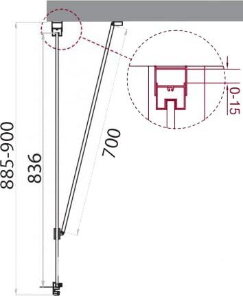 Боковая стенка BelBagno Marmi MARMI-90-FIX-C-Cr 90 x 195 см