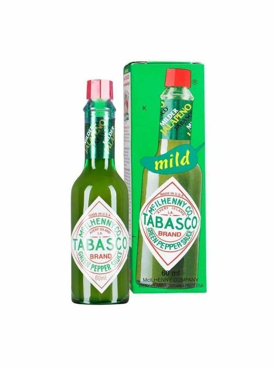 Соус Tabasco Табаско фирменный перечный зелёный Халапеньо 60 мл ст/бут