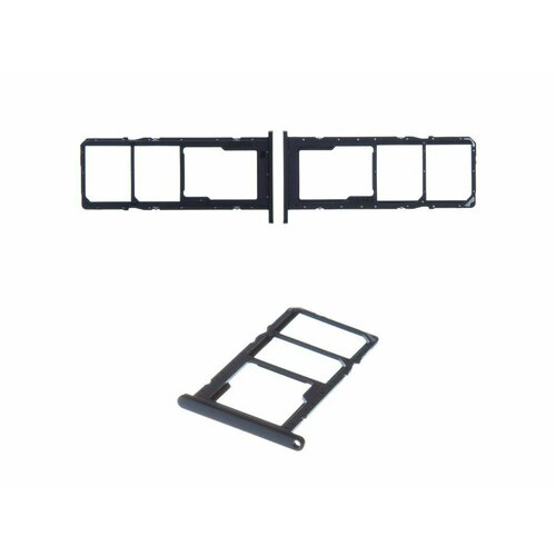 Держатель sim для Samsung A025F (A02s) черный card holder адаптер переходник лоток слот для SIM-карты