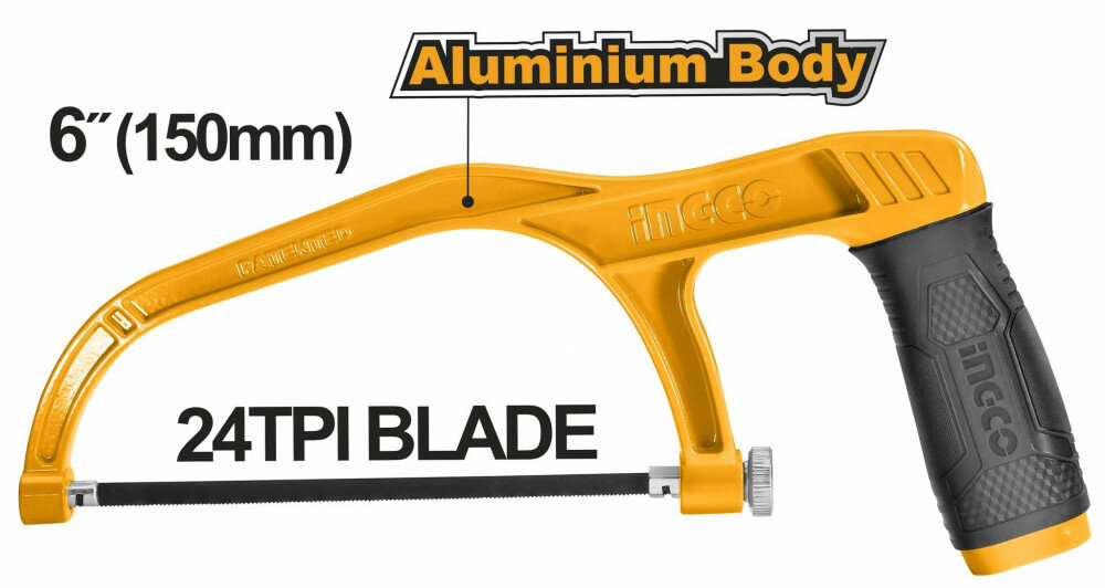 Ножовка по металлу 150 мм мини Ingco MHHF1503