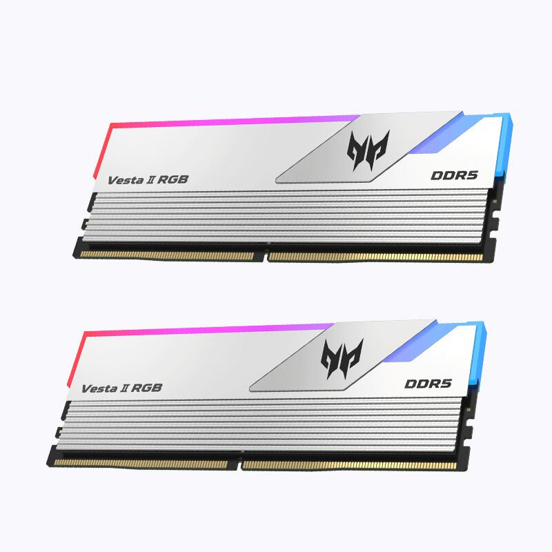 Модуль памяти 64Gb (2x32 ГБ) Acer Predator Vesta II RGB Silver, DDR5, 6000Mhz, CL32 (32-38-38-76)