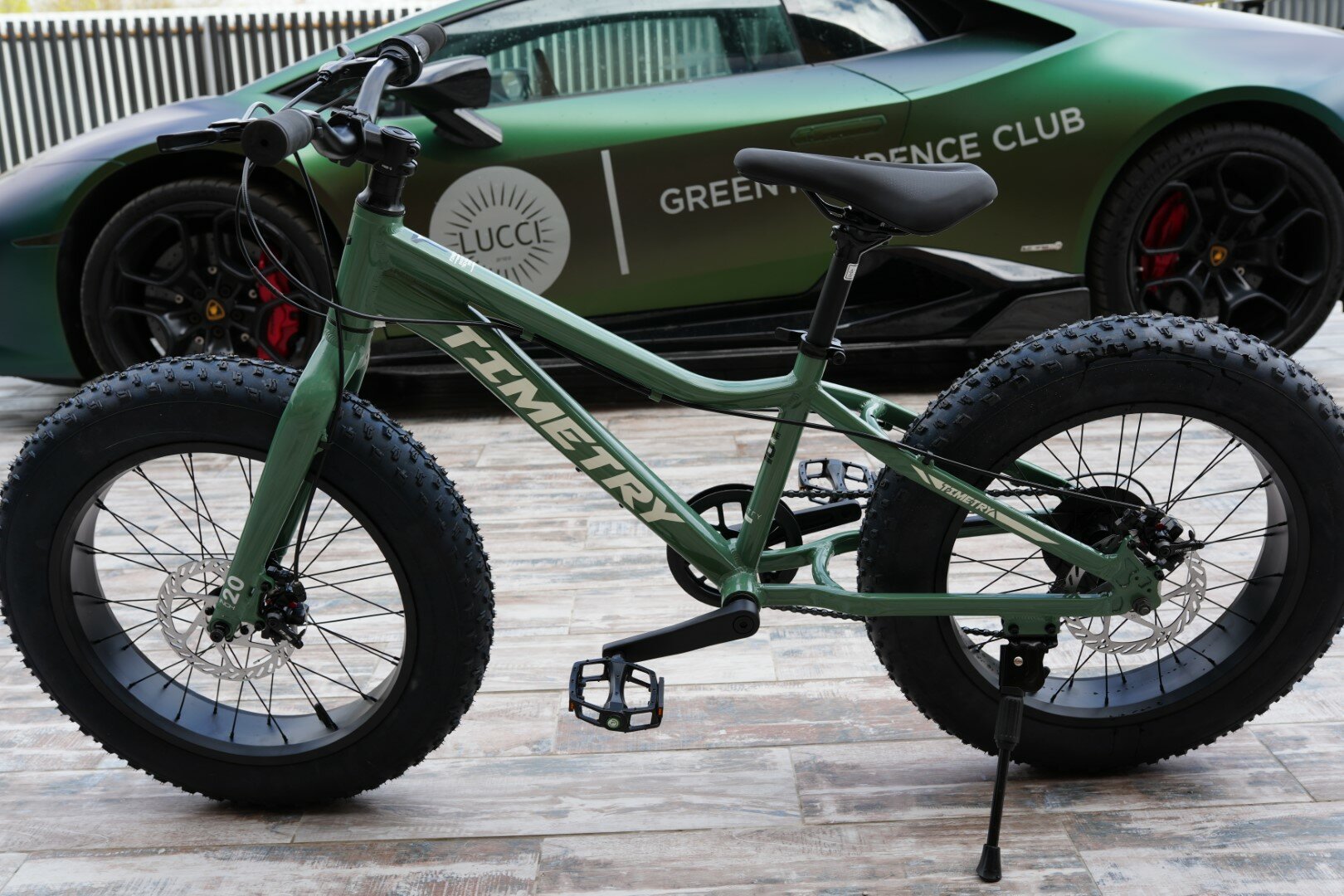 Велосипед фэтбайк Fatbike Time Try TT215/7s 20" Алюминиевая рама 12" зеленый