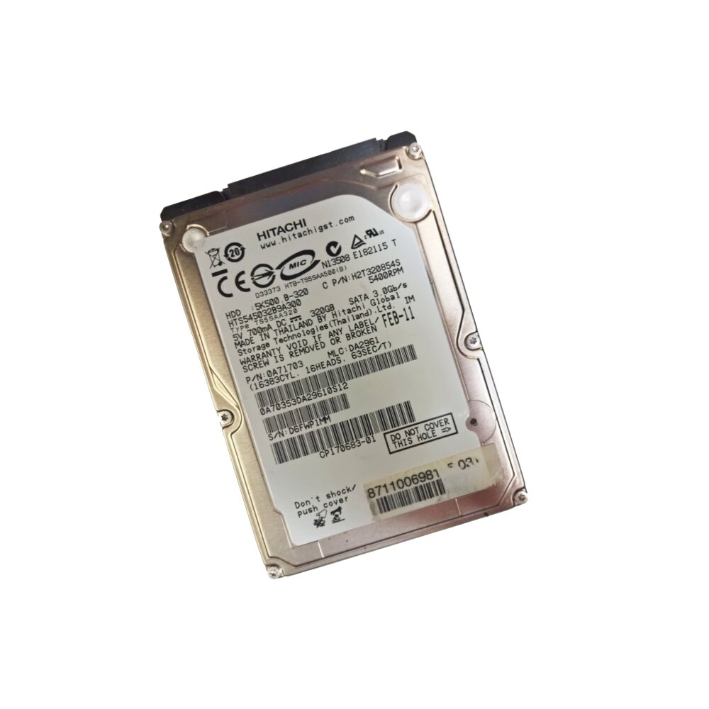 Винчестер 2,5" 320Gb SATA Hitachi Travelstar 5K500 B-320 HTS545032B9A300, p/n:0A71703