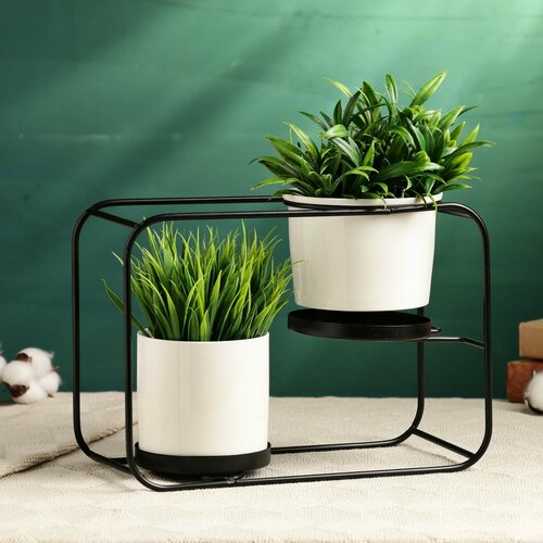 Набор горшков на подставке 2шт 27х12х19см 2926₽