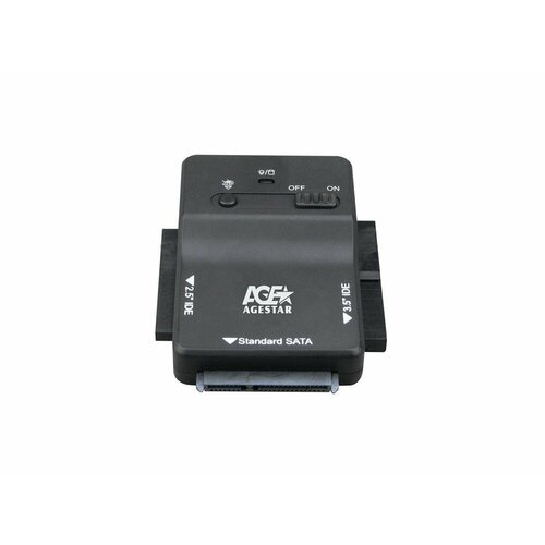 Переходник для HDD AGESTAR 3FBCP1 3.5,2.5 SATA HDD/ 2.5 SSD / 3.5,2.5 IDE HDD - USB 3.0 agestar subcp1 usb 2 0 sata hdd ssd black