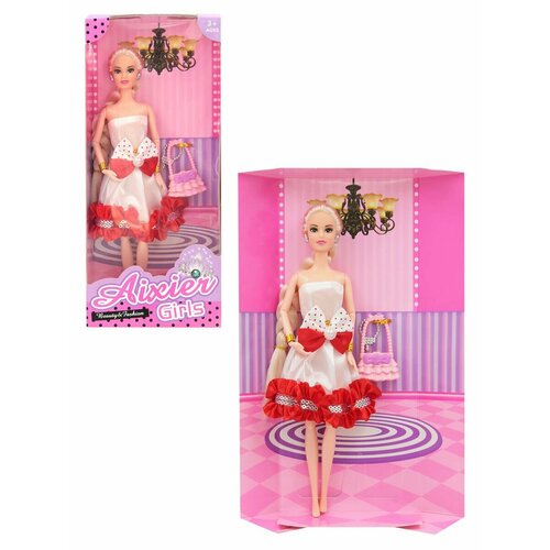 Кукла Aixier Girls 30 см аксессуары в красно-белом платье AX168-KR4 695₽