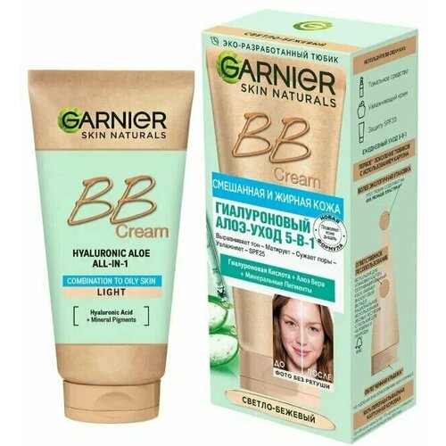 крем для лица секрет соверш bb светло бежевый для всех возрастов skin naturals garnier гарнье 50мл Тональный крем GARNIER Skin Naturals 50мл BB Светло-бежевый