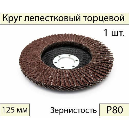 Круги шлифовальные абразивные / лепестковый торцевой диск 125 мм, Р80, 1 шт.