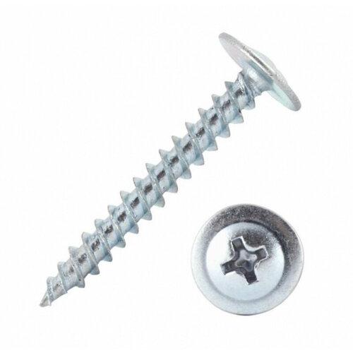 Саморезы 4,2 x 32, с прессшайбой, острый наконечник, оцинкованные, 100 шт.