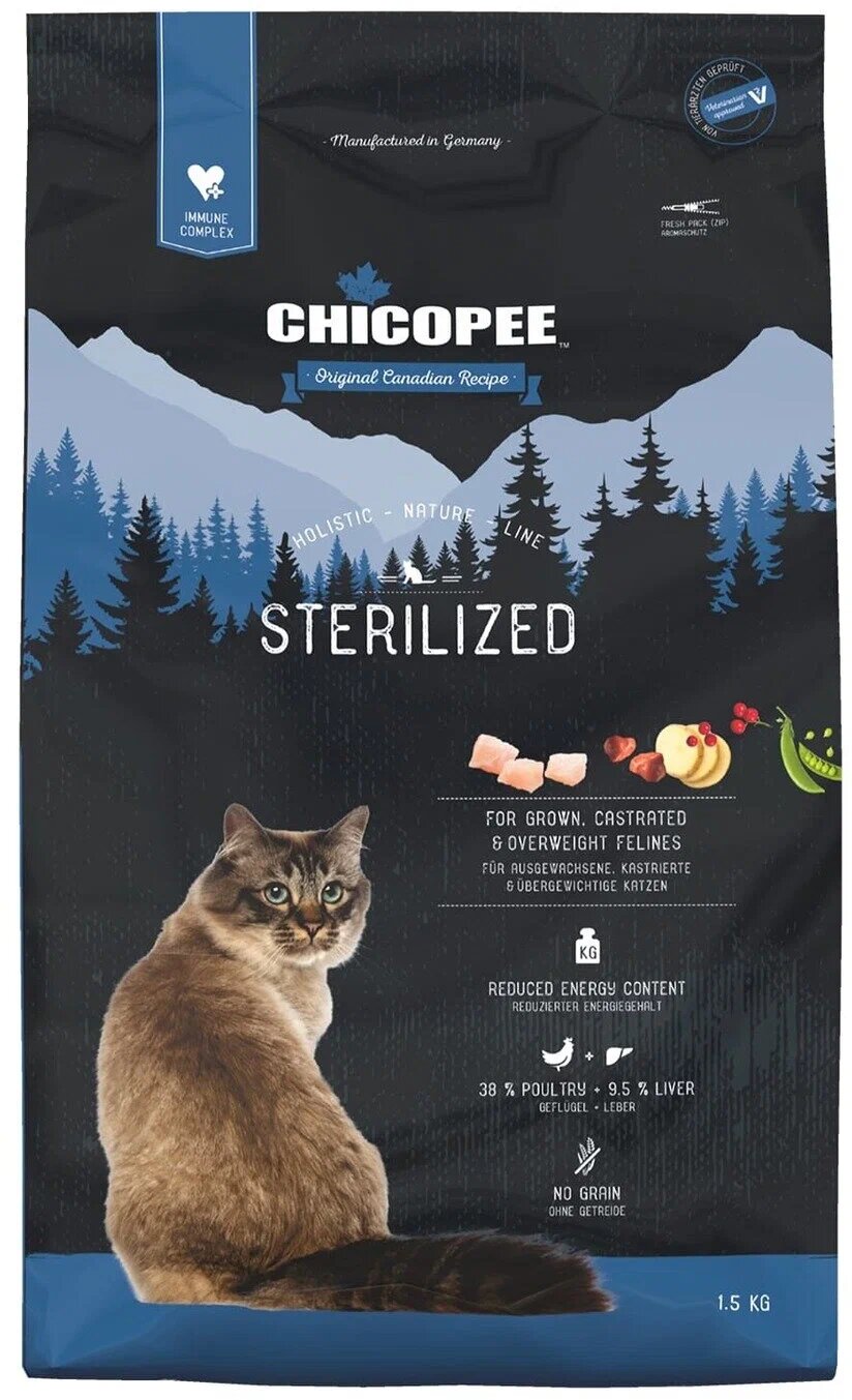Сухой корм для стерилизованных кошек Chicopee Holistic Nature Line 1.5 кг