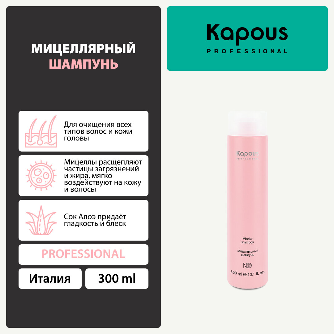 Мицеллярный шампунь Kapous, 300 мл