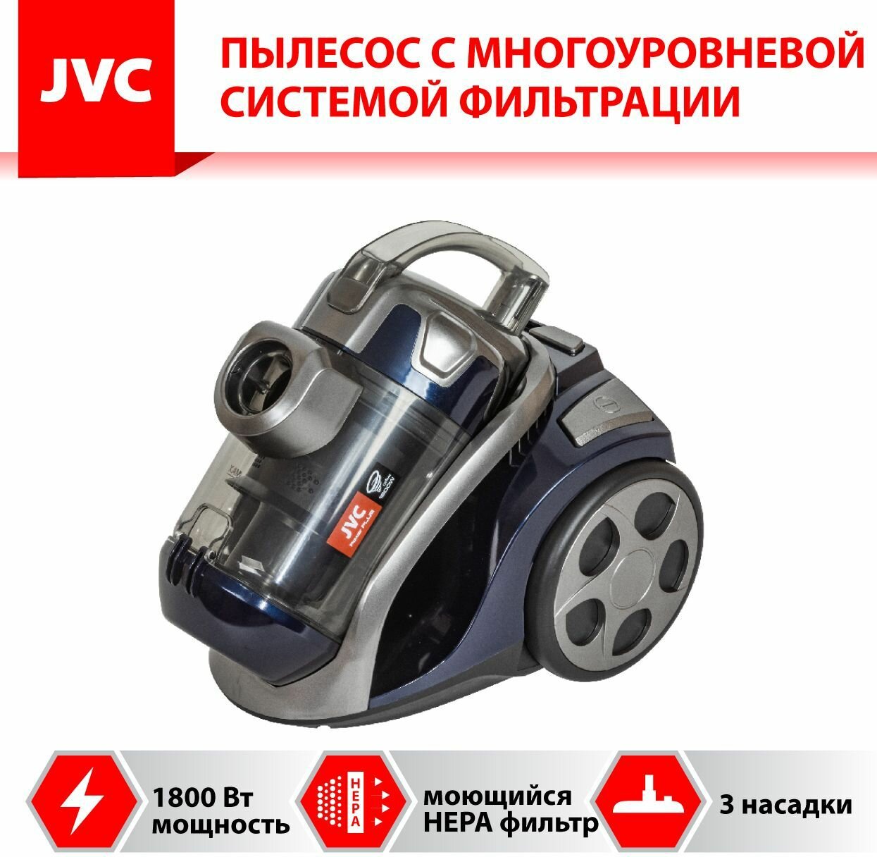 Бытовой пылесос JVC JH-VC310, темно-синий