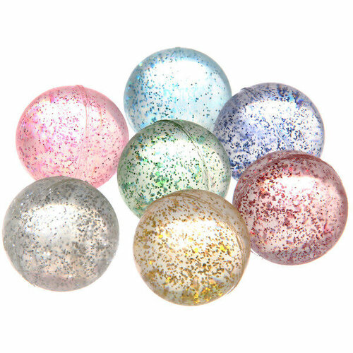 Мяч 32 мм Блёстки каучуковый микс стикер на вложение 309₽