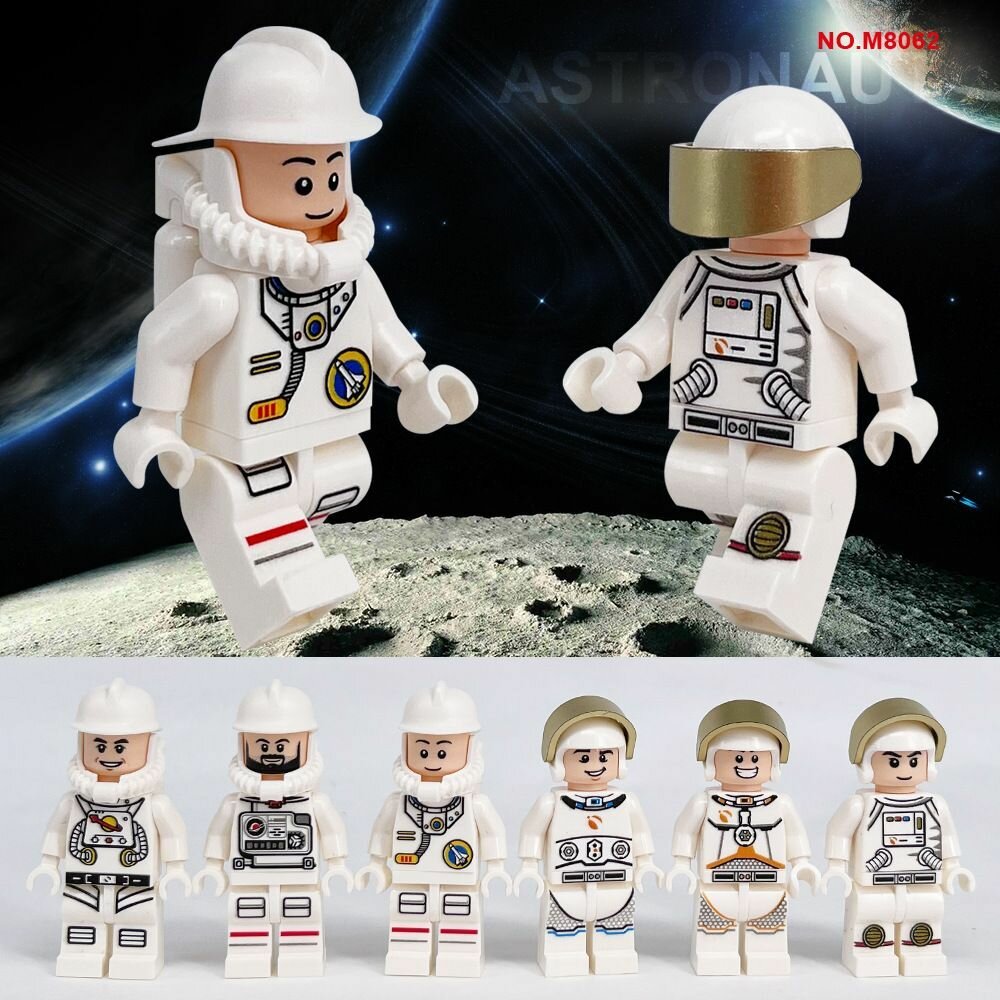 Лего фигурки Космонавты 6 шт. / лего человечки астронавты / конструктор космос