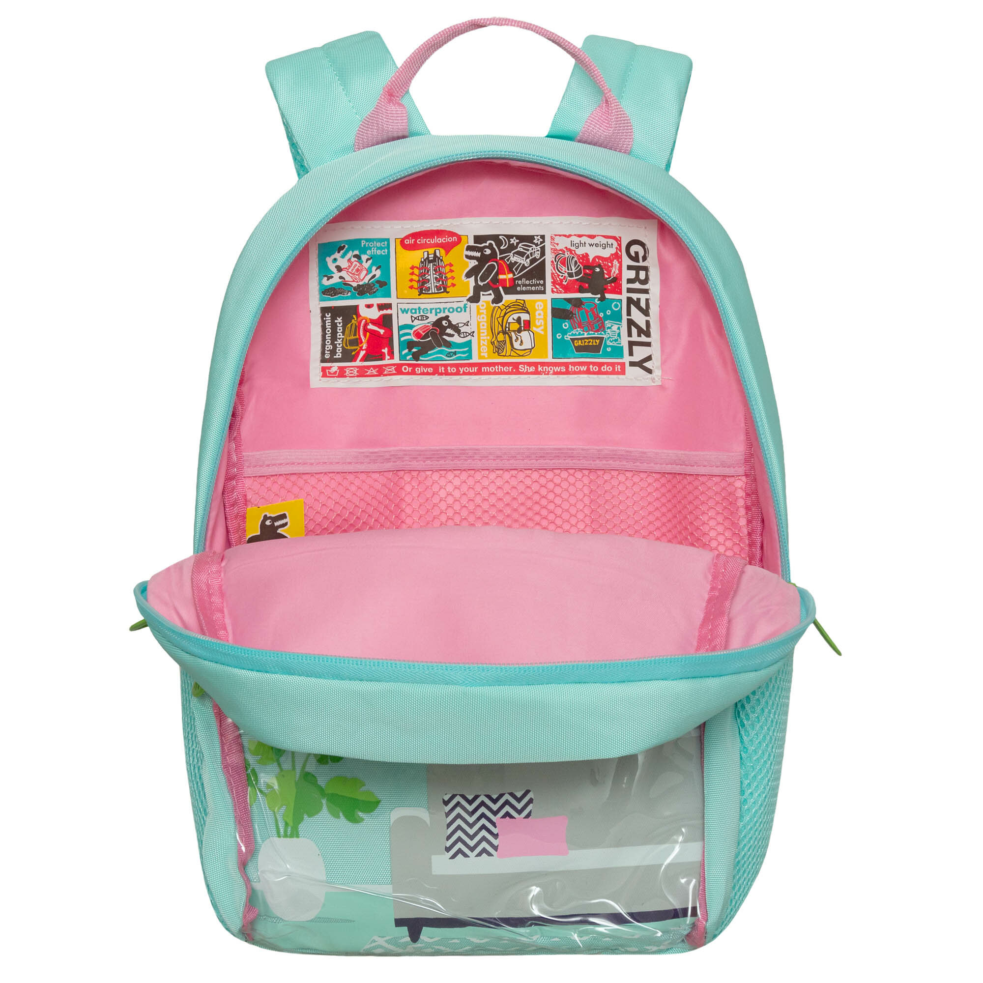 Рюкзак для внешкольных занятий GRIZZLY с карманом для ноутбука 13", одним отделением, для девочки RO-370-1/2