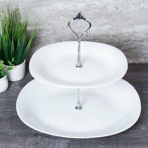 Фруктовница 2х ярусная ваза для фруктов орехов конфет 824₽