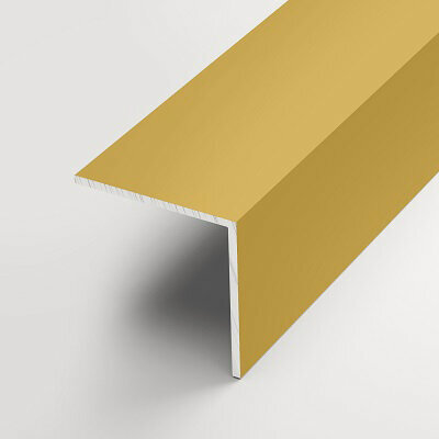 Изображение товара Уголок алюминиевый 40х40 мм, длина 2,7 м, профиль угловой внешний Лука УП 15-27, анод золото 02л