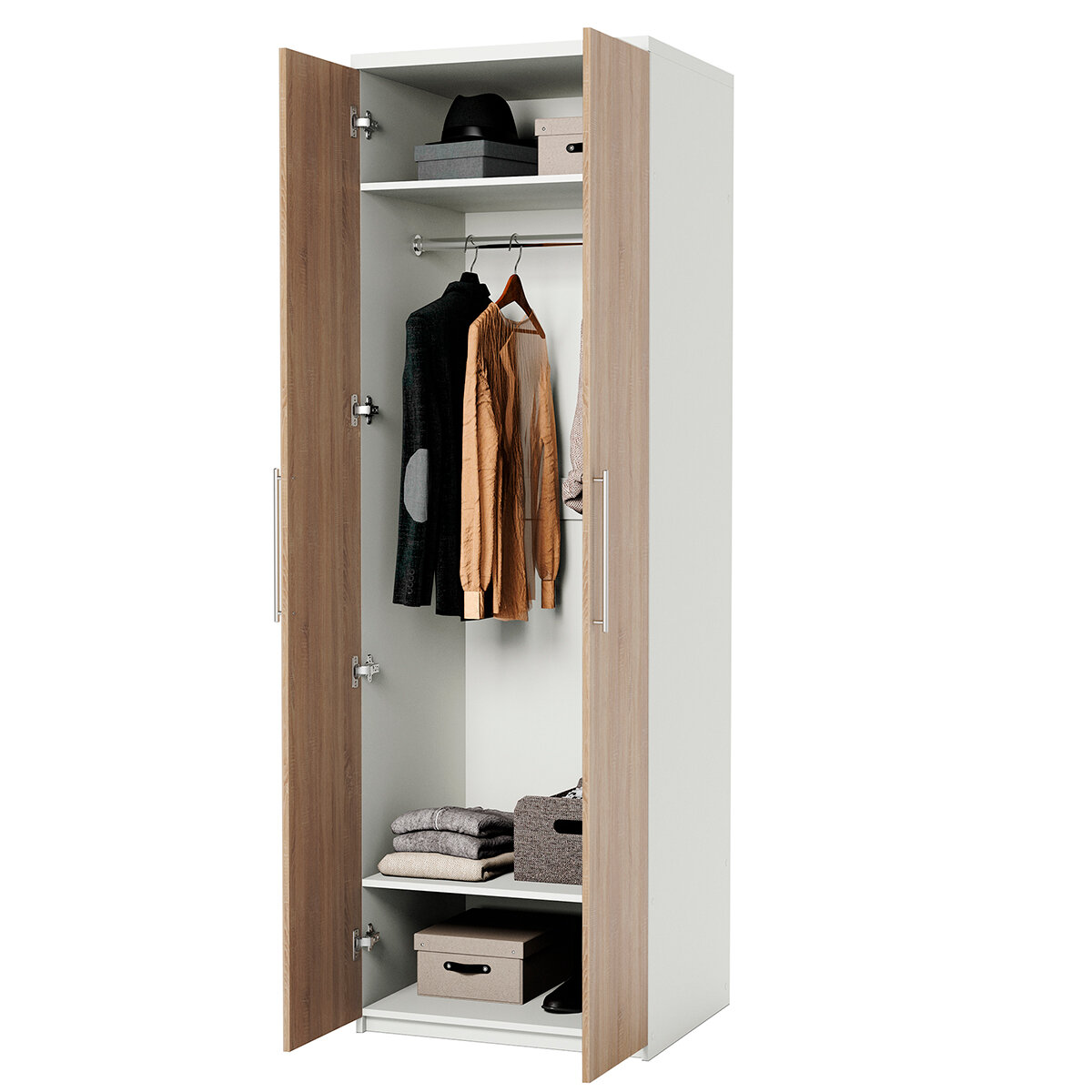 Шкаф для одежды Шарм-Дизайн Шарм 70х60х240 Белый+Дуб Сонома