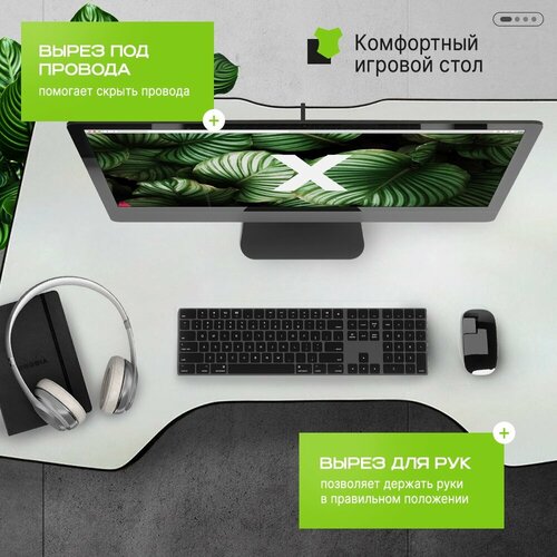 Компьютерный стол 110х68х75 белый с черной кромкой 6000₽