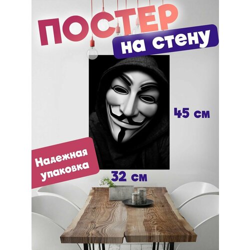 Постер для интерьера, плакат на стену 32х45 Анонимус