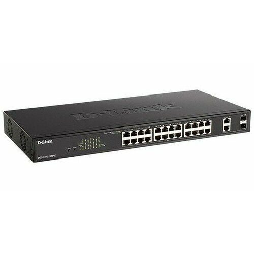 D-Link DGS-1100-26MPV2A3A Настраиваемый L2 коммутатор с 24 портами 101001000Base-T и 2 комбо-портами 1000Base-TSFP 24 порта PoE 8023af 94410₽